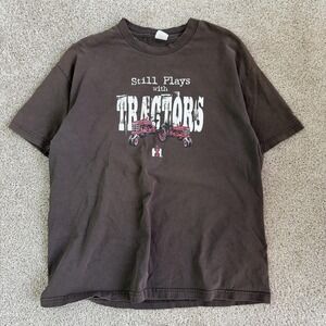 International Harvester Shirt Mens Large Brown Still Plays With Tractors Tee
